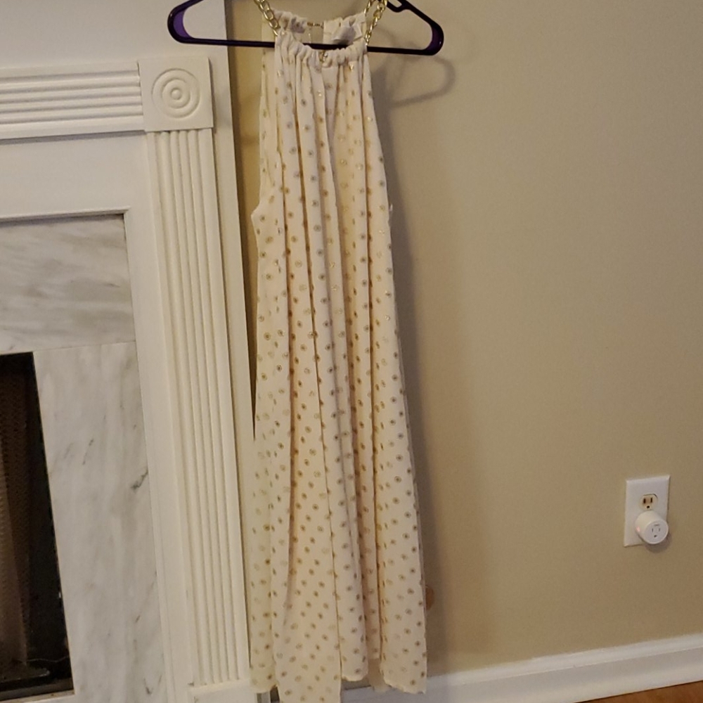Michael khors cream and gold dress